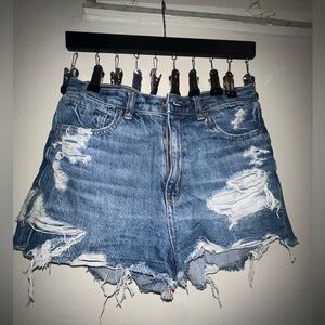 Distressed Medium Wash American Eagle Jean Shorts